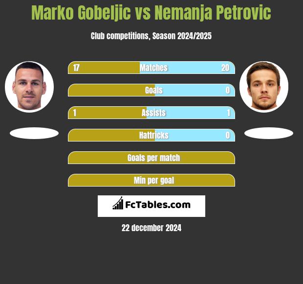 Marko Gobeljic vs Nemanja Petrovic h2h player stats