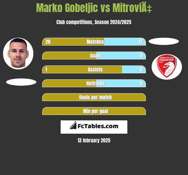 Marko Gobeljic vs MitroviÄ‡ h2h player stats