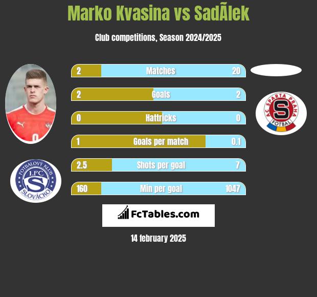 Marko Kvasina vs SadÃ­lek h2h player stats