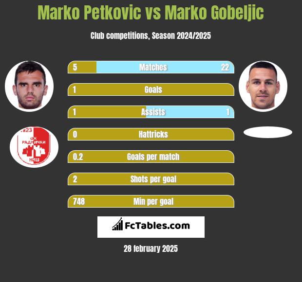 Marko Petkovic vs Marko Gobeljic h2h player stats