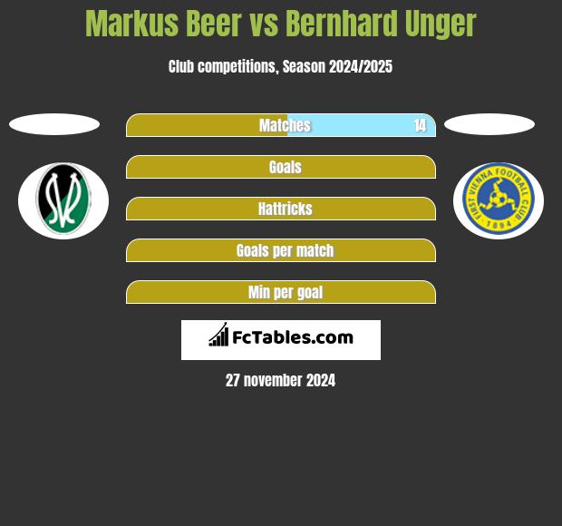 Markus Beer vs Bernhard Unger h2h player stats