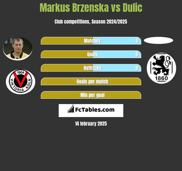 Markus Brzenska vs Dulic h2h player stats