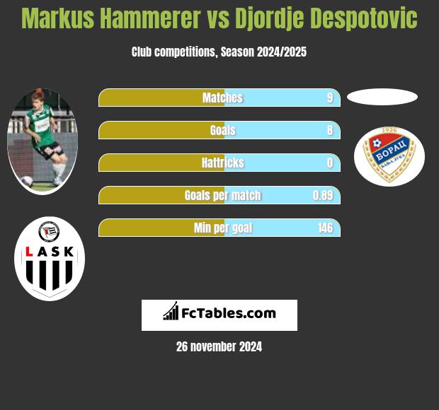 Markus Hammerer vs Djordje Despotovic h2h player stats