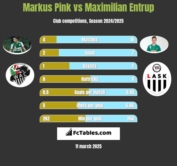 Markus Pink vs Maximilian Entrup h2h player stats