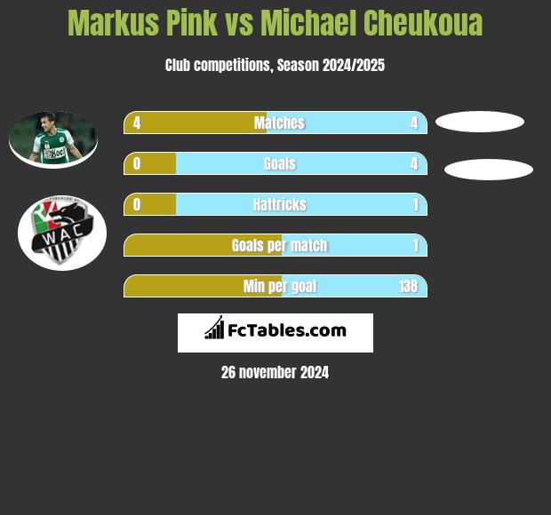 Markus Pink vs Michael Cheukoua h2h player stats