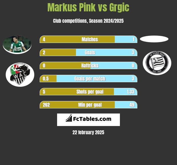 Markus Pink vs Grgic h2h player stats