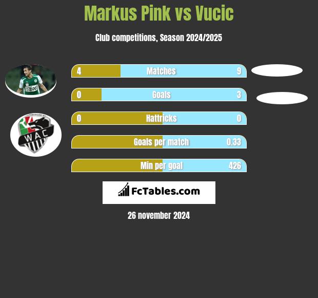 Markus Pink vs Vucic h2h player stats