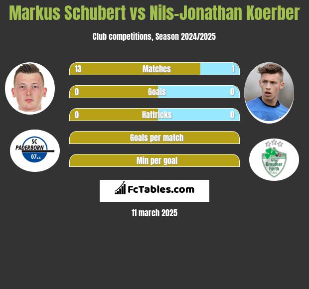 Markus Schubert vs Nils-Jonathan Koerber h2h player stats