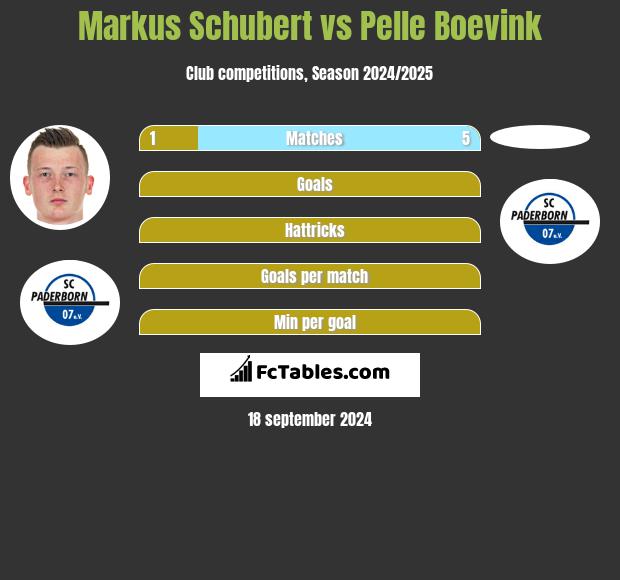 Markus Schubert vs Pelle Boevink h2h player stats