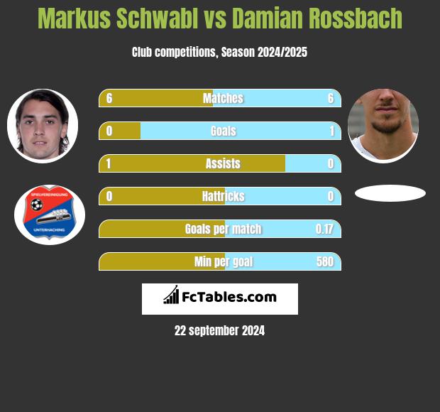 Markus Schwabl vs Damian Rossbach h2h player stats