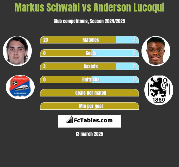 Markus Schwabl vs Anderson Lucoqui h2h player stats