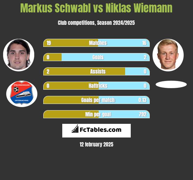 Markus Schwabl vs Niklas Wiemann h2h player stats