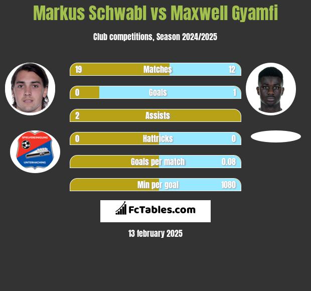 Markus Schwabl vs Maxwell Gyamfi h2h player stats