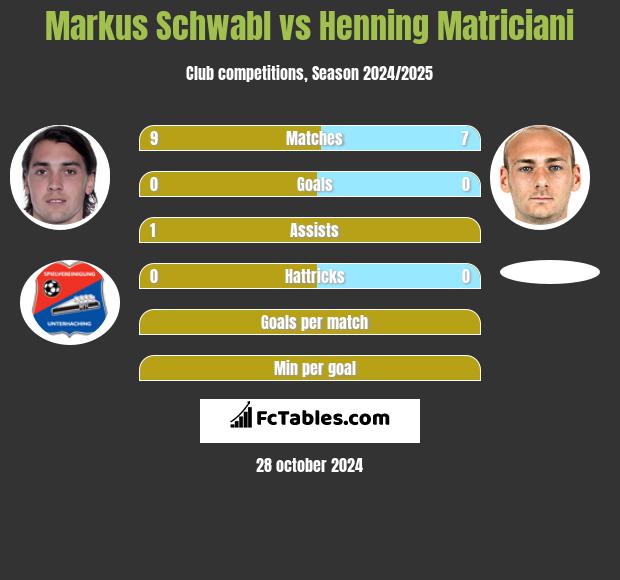 Markus Schwabl vs Henning Matriciani h2h player stats