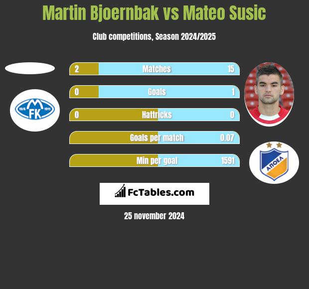 Martin Bjoernbak vs Mateo Susic h2h player stats