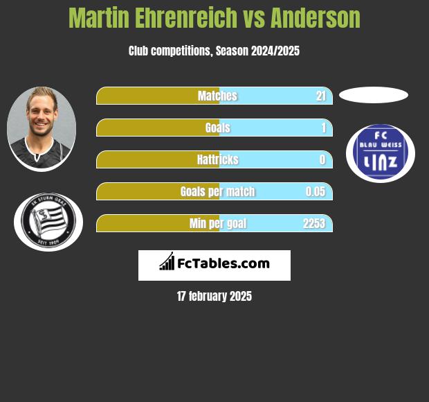 Martin Ehrenreich vs Anderson h2h player stats