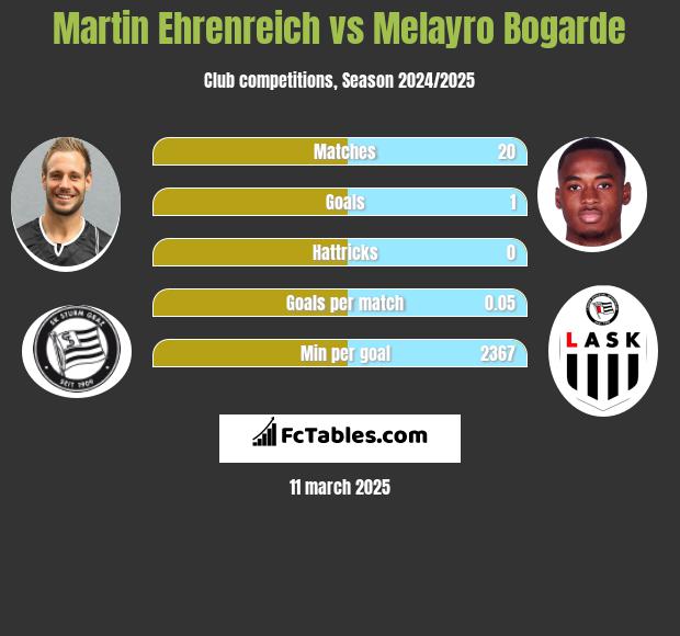 Martin Ehrenreich vs Melayro Bogarde h2h player stats