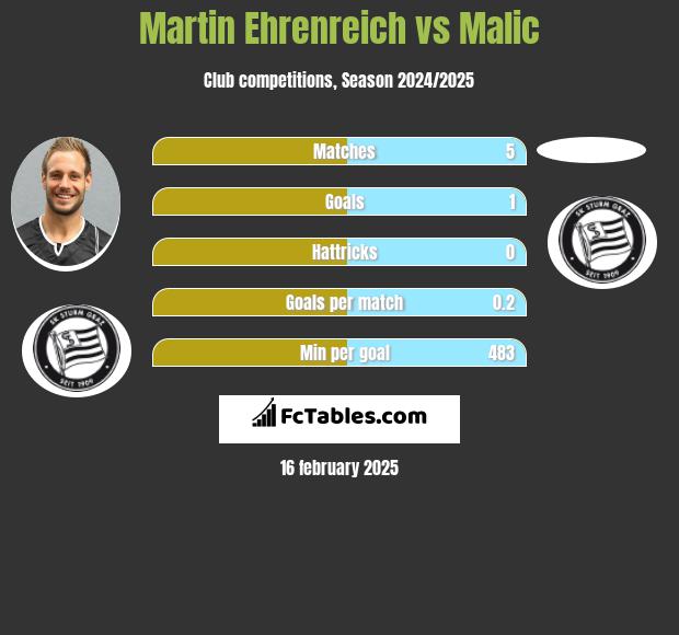 Martin Ehrenreich vs Malic h2h player stats