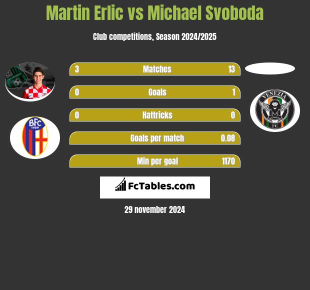 Martin Erlic vs Michael Svoboda h2h player stats