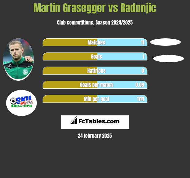 Martin Grasegger vs Radonjic h2h player stats