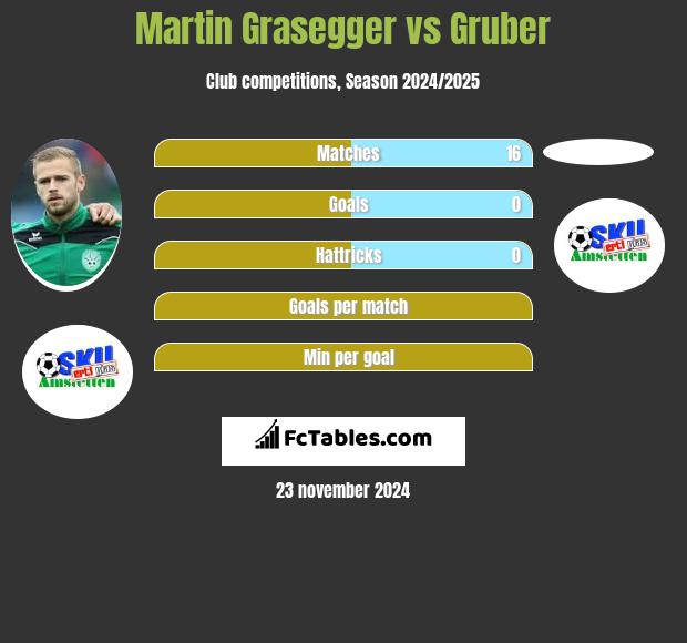 Martin Grasegger vs Gruber h2h player stats