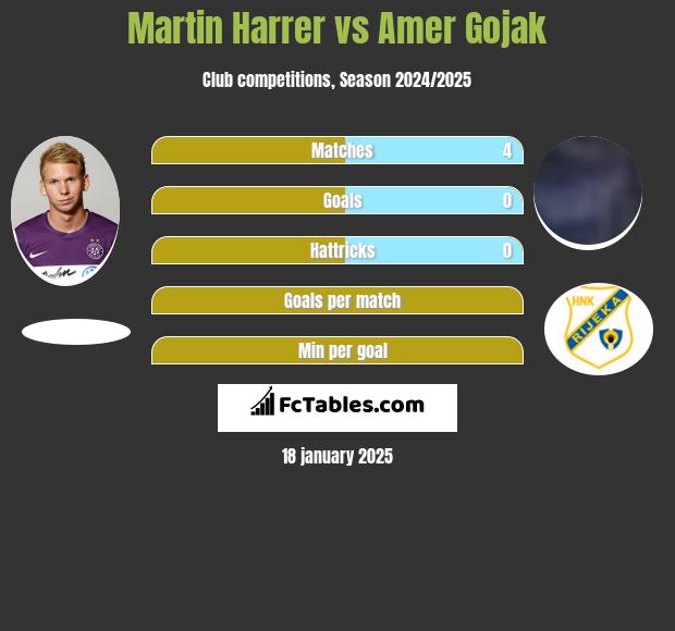 Martin Harrer vs Amer Gojak h2h player stats