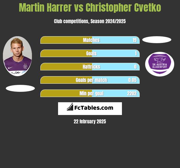 Martin Harrer vs Christopher Cvetko h2h player stats