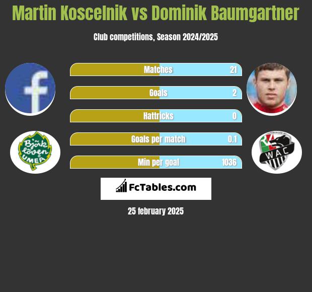 Martin Koscelnik vs Dominik Baumgartner h2h player stats