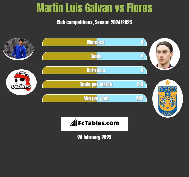 Martin Luis Galvan vs Flores h2h player stats