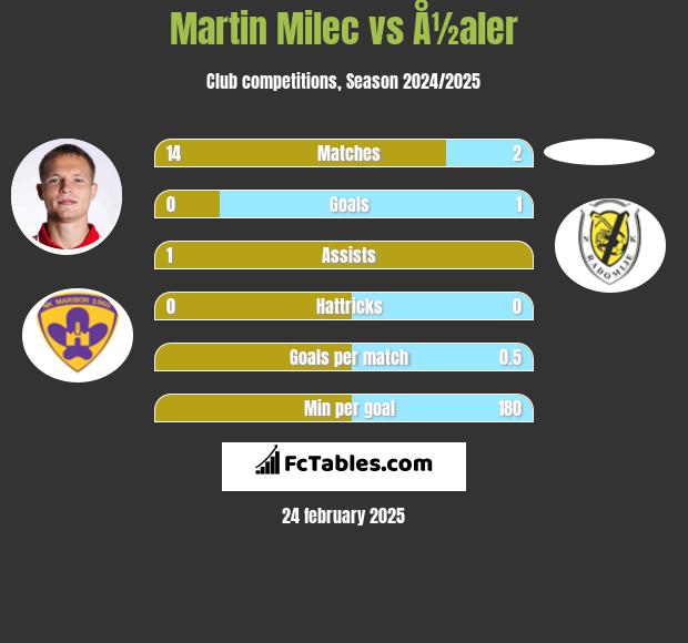 Martin Milec vs Å½aler h2h player stats