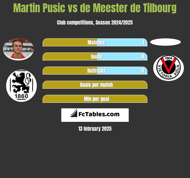 Martin Pusic vs de Meester de Tilbourg h2h player stats