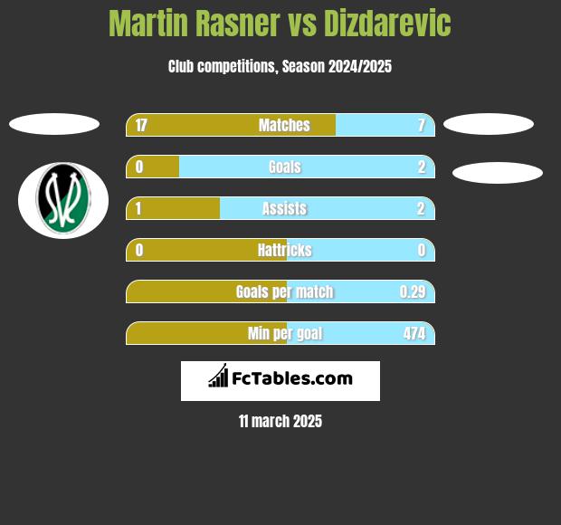 Martin Rasner vs Dizdarevic h2h player stats