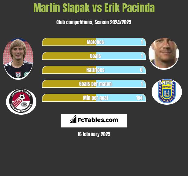 Martin Slapak vs Erik Pacinda h2h player stats