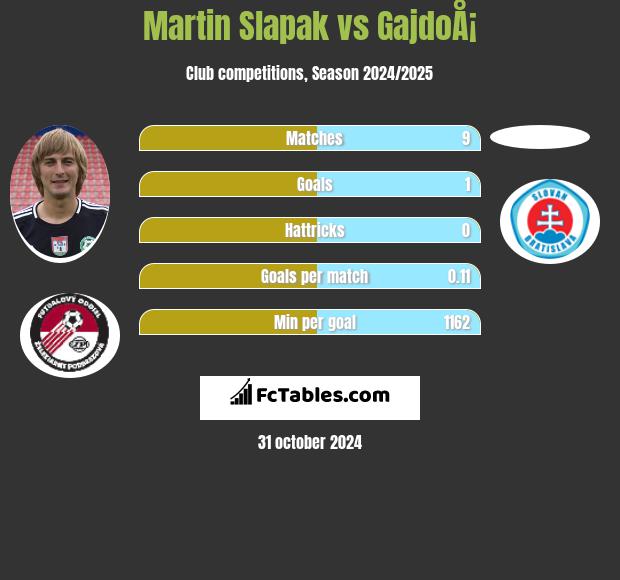 Martin Slapak vs GajdoÅ¡ h2h player stats