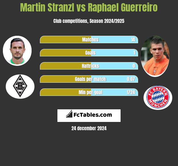 Martin Stranzl vs Raphael Guerreiro h2h player stats