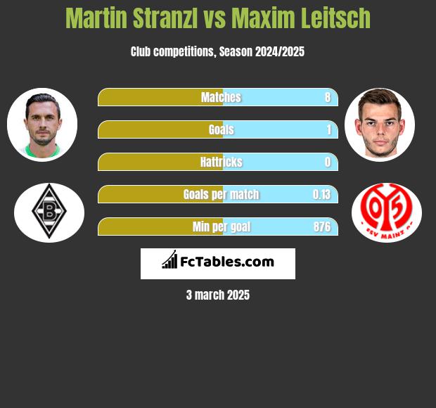 Martin Stranzl vs Maxim Leitsch h2h player stats