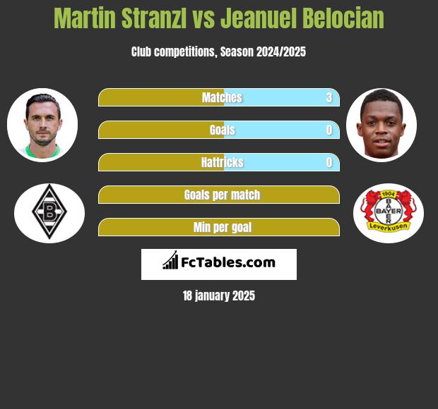 Martin Stranzl vs Jeanuel Belocian h2h player stats