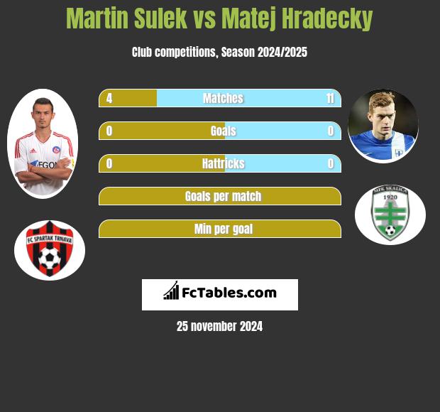 Martin Sulek vs Matej Hradecky h2h player stats