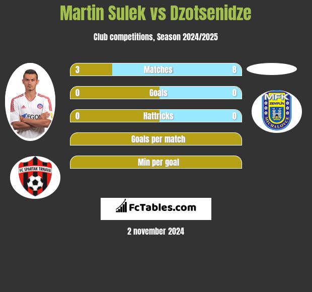 Martin Sulek vs Dzotsenidze h2h player stats