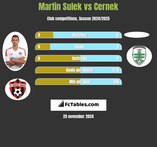 Martin Sulek vs Cernek h2h player stats