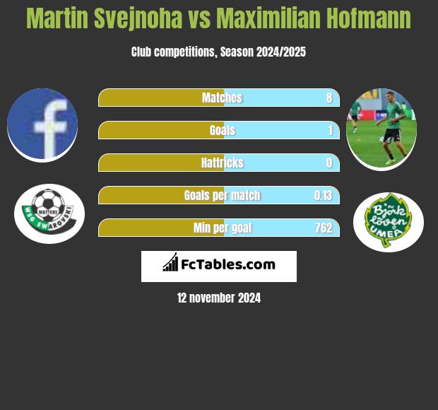 Martin Svejnoha vs Maximilian Hofmann h2h player stats