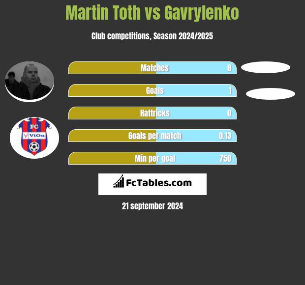 Martin Toth vs Gavrylenko h2h player stats