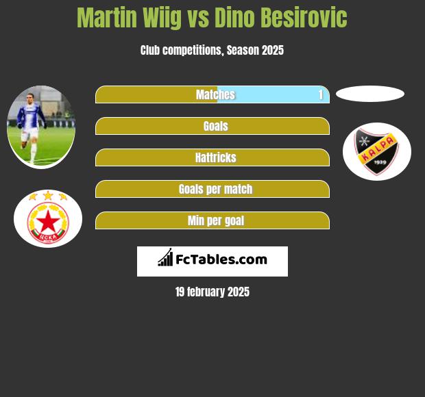 Martin Wiig vs Dino Besirovic h2h player stats