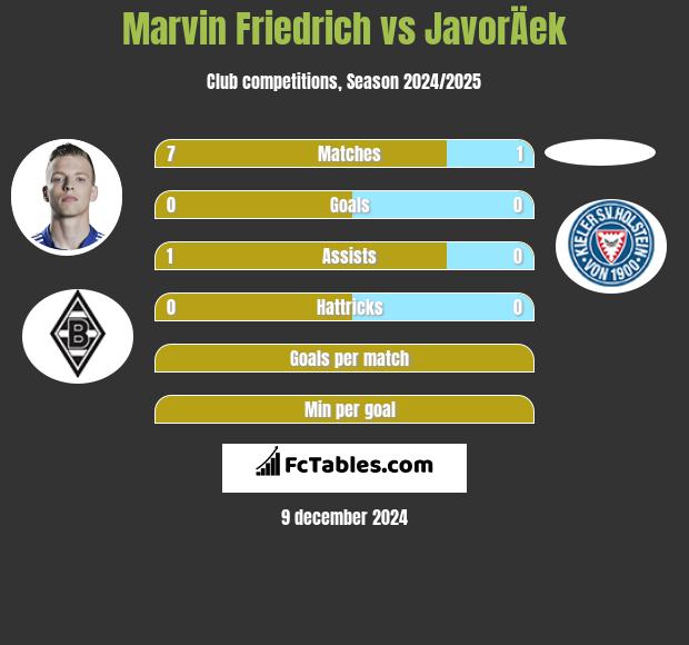 Marvin Friedrich vs JavorÄek h2h player stats