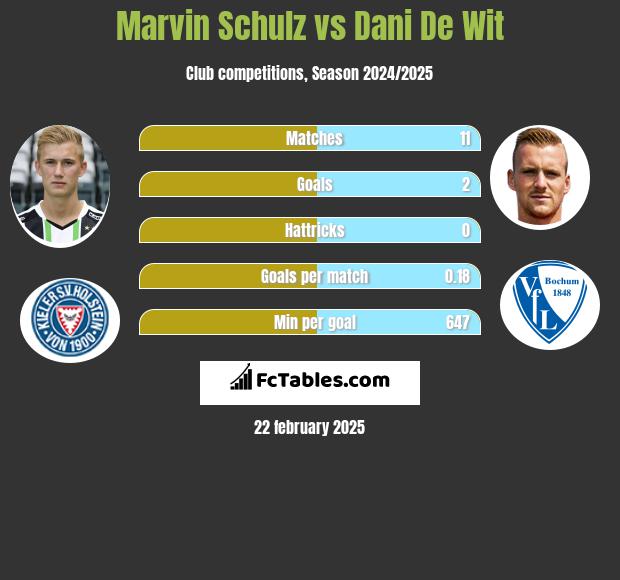 Marvin Schulz vs Dani De Wit h2h player stats