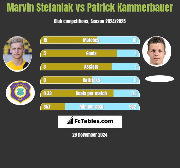 Marvin Stefaniak vs Patrick Kammerbauer h2h player stats