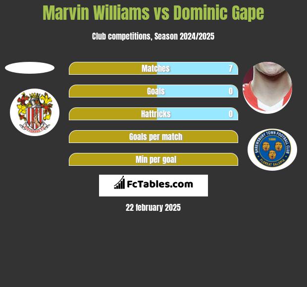 Marvin Williams vs Dominic Gape h2h player stats