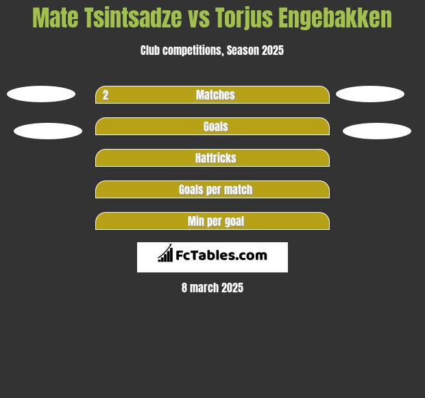 Mate Tsintsadze vs Torjus Engebakken h2h player stats