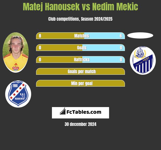 Matej Hanousek vs Nedim Mekic h2h player stats