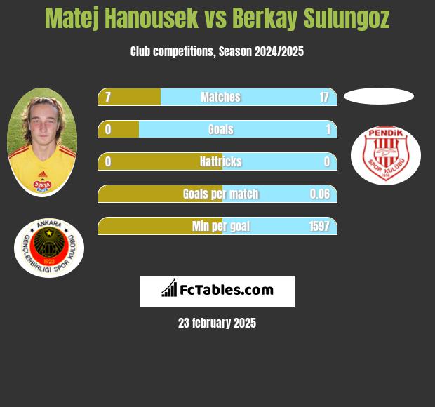 Matej Hanousek vs Berkay Sulungoz h2h player stats